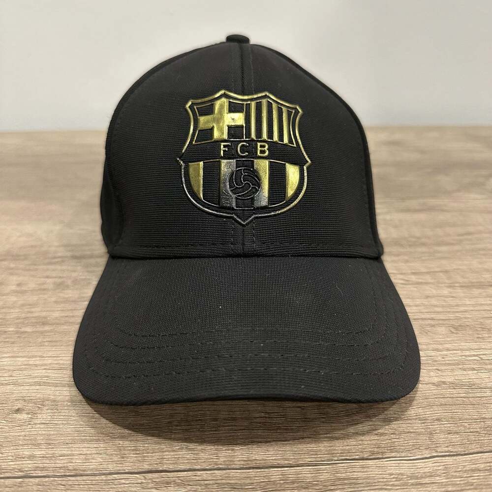 FC Barcelona Barca Black and Gold Adjustable Baseball Cap